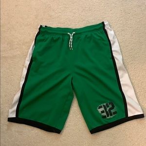 Old Navy Green Active Shorts with White Lines